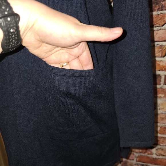 J Jill  Women's  Cardigan Sweater Lingline Duster SIZE XL Black - Picture 2 of 7